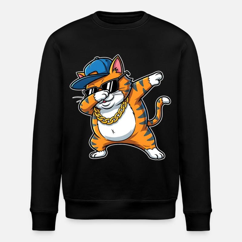 Dessin animé hip-hop cool du chat - Sweat bio ROLLER Stanley/Stella Unisexe - noir