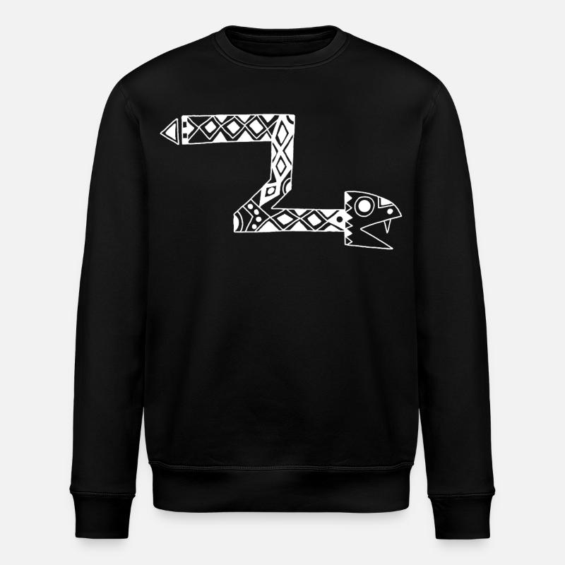 Serpent totem blanc - Sweat bio ROLLER Stanley/Stella Unisexe - noir