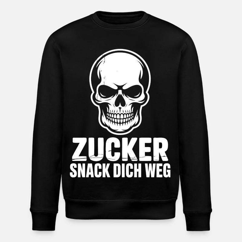 Zucker Schädel Snack Dich Weg - Stanley/Stella Unisex Bio-Sweatshirt ROLLER - Schwarz