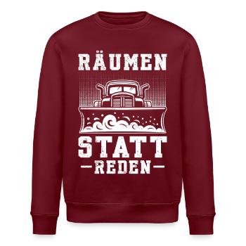 Schneeräumer RÄUMEN STATT REDEN Lustiges - Stanley/Stella Unisex Bio-Sweatshirt ROLLER - Burgunderrot - Vorne - Nik (191cm)