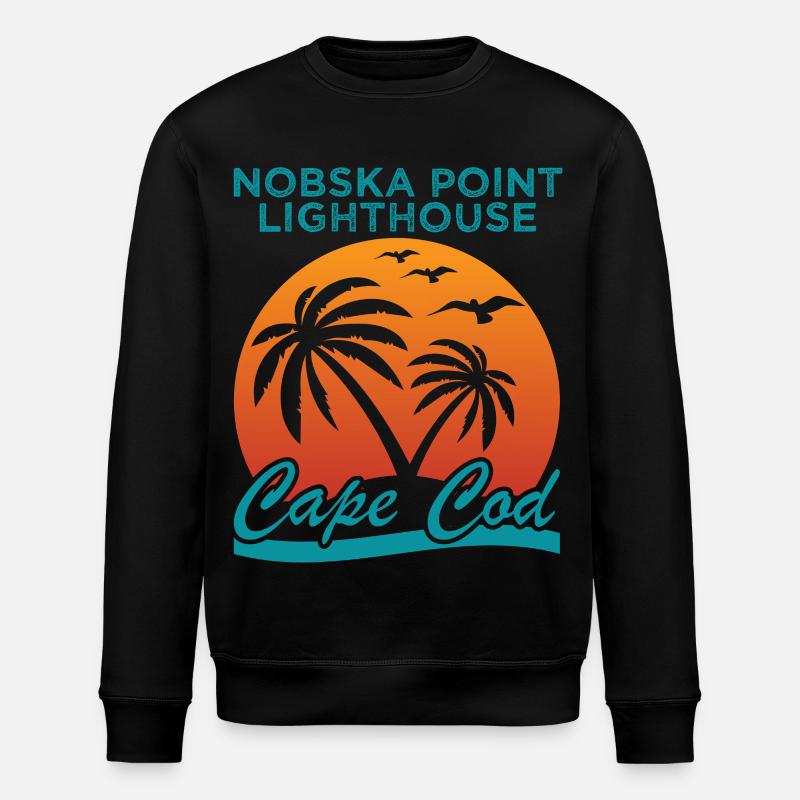 Nobska Lighthouse Cape Cod Shirt - Stanley/Stella ROLLER Unisex Organic Sweatshirt - black
