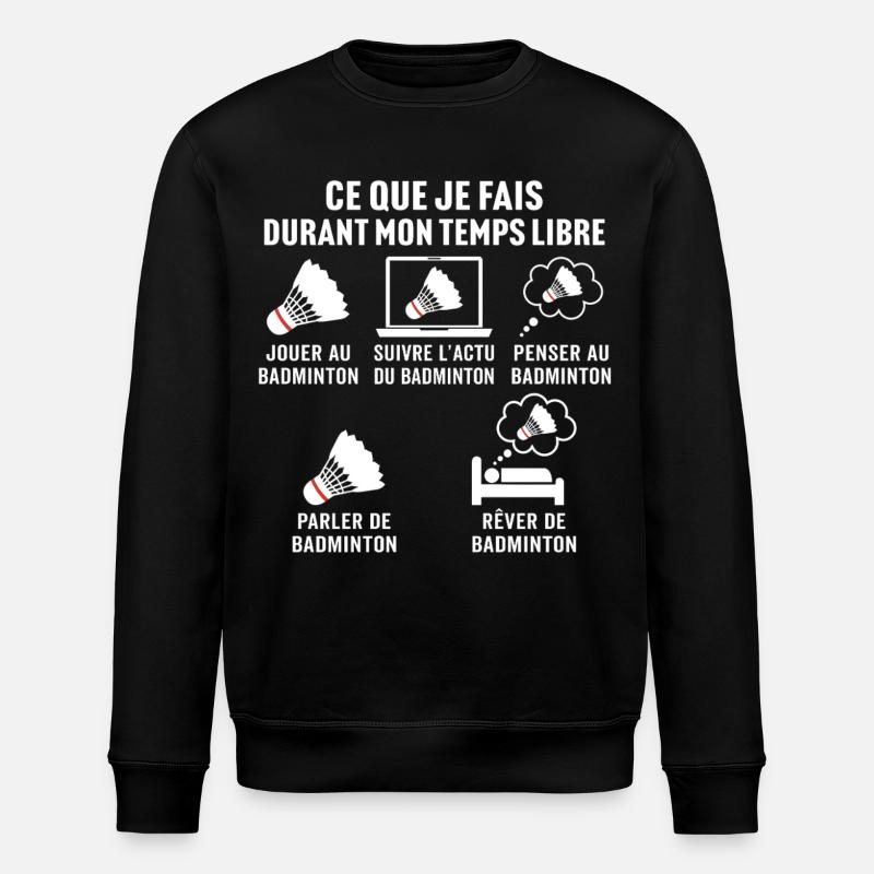 jouer au badminton - Sweat bio ROLLER Stanley/Stella Unisexe - noir