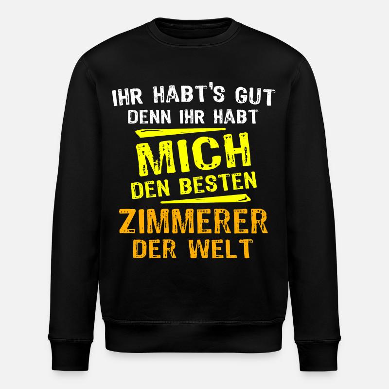 Zimmerer Geschenk - Stanley/Stella Unisex Bio-Sweatshirt ROLLER - Schwarz