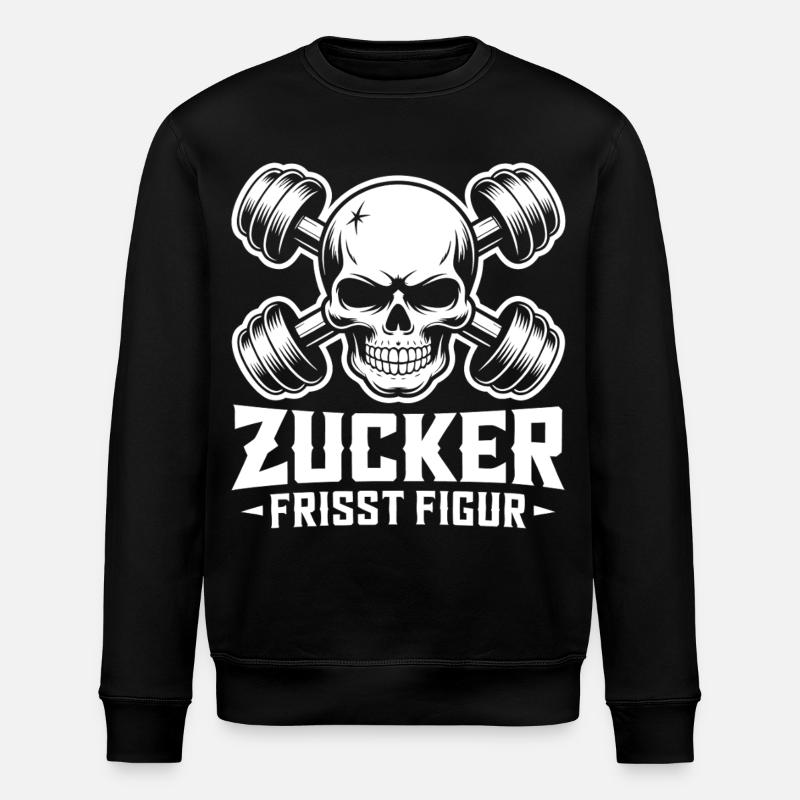 Haltères de Sucre Mange Figure Skull - Sweat bio ROLLER Stanley/Stella Unisexe - noir