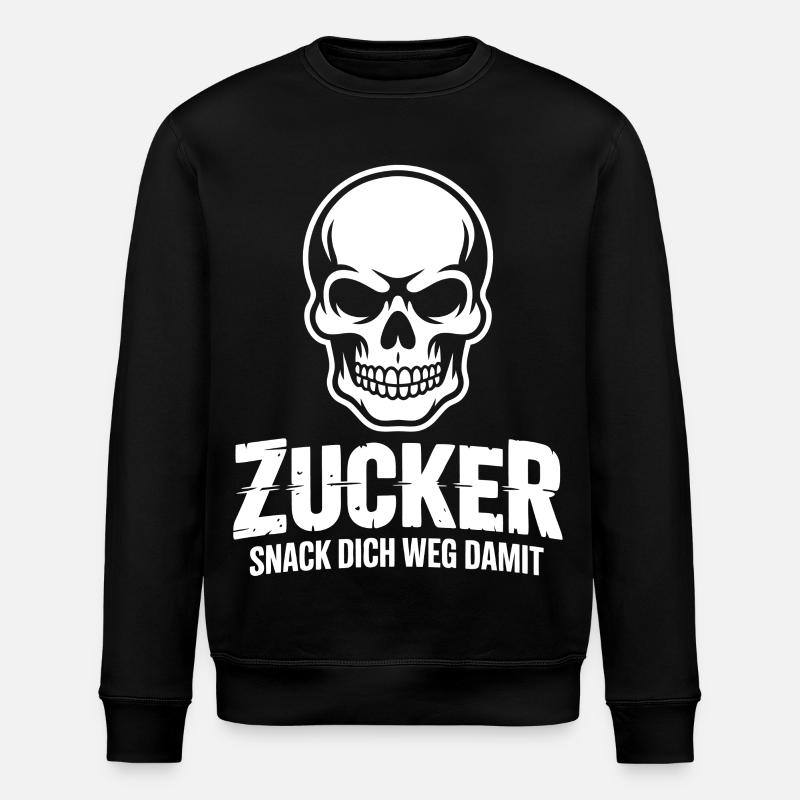 Sugar Skull Snack Design - Stanley/Stella ROLLER Unisex Organic Sweatshirt - black