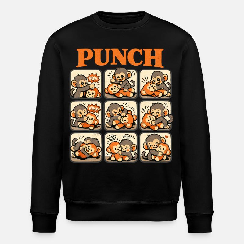 Singe Cooler Punch Bébé Singe mignon - Sweat bio ROLLER Stanley/Stella Unisexe - noir