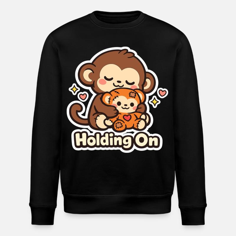 Punch Macaque Holding On - Stanley/Stella Unisex Bio-Sweatshirt ROLLER - Schwarz