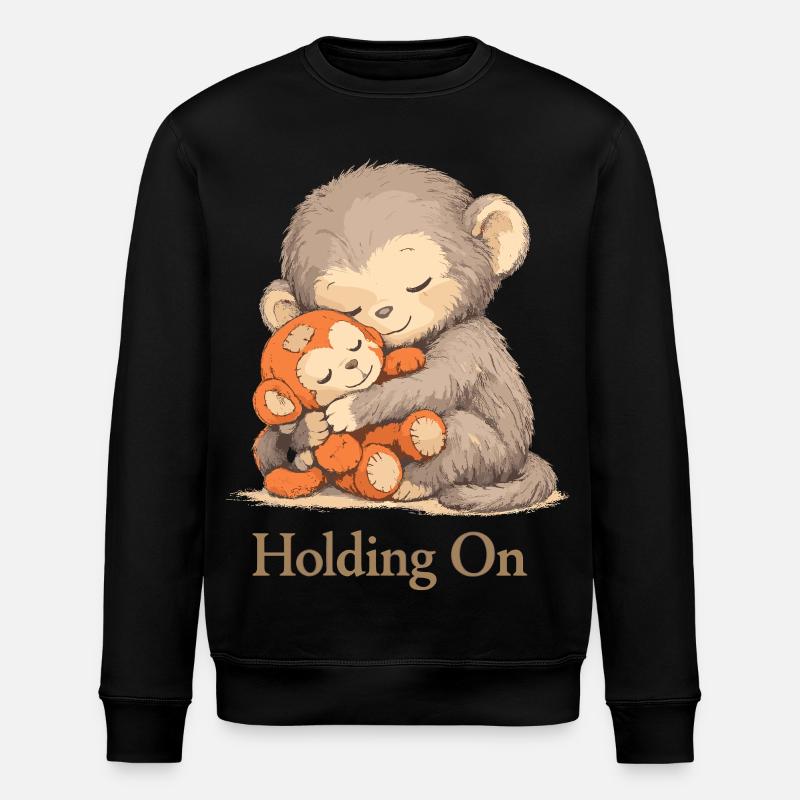 Ängstlicher Affe Plüschtier Trost - Stanley/Stella Unisex Bio-Sweatshirt ROLLER - Schwarz
