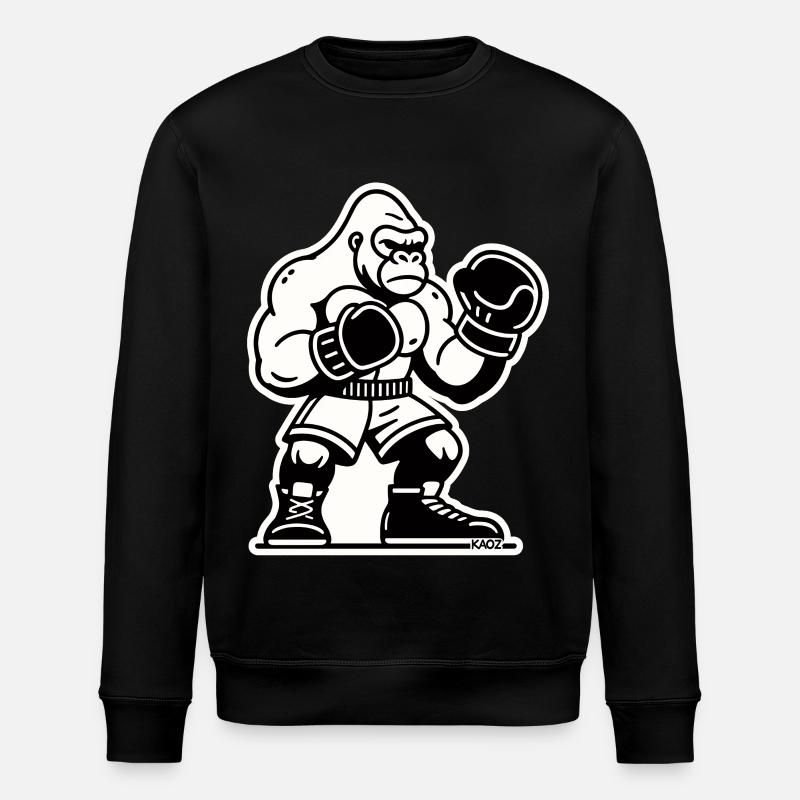 Gorilla Boxer Bold Outline - Stanley/Stella ROLLER Unisex Organic Sweatshirt - black