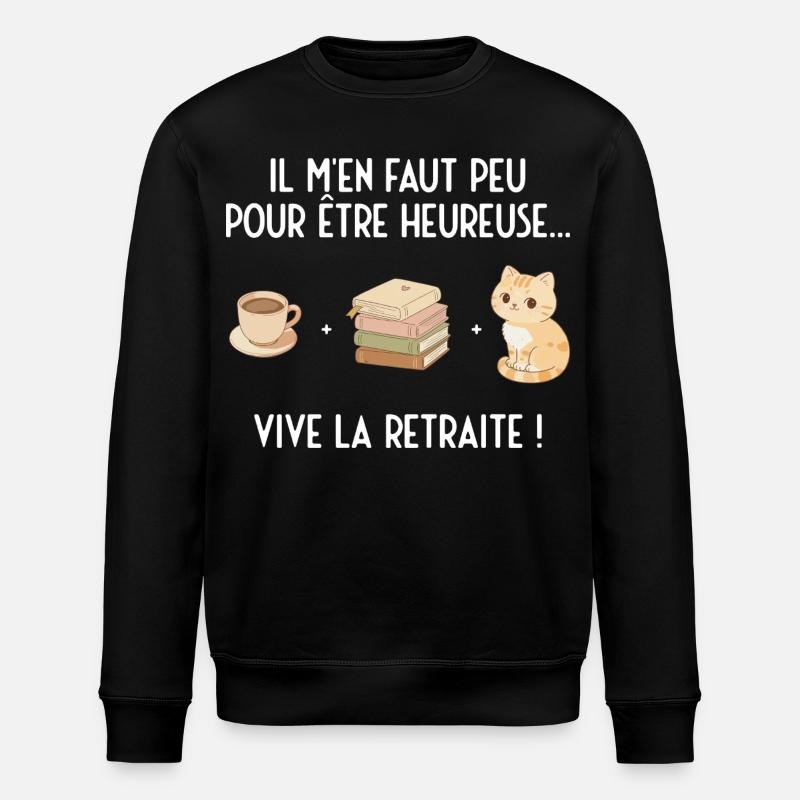 Douce Retraite (texte blanc) - Sweat bio ROLLER Stanley/Stella Unisexe - noir