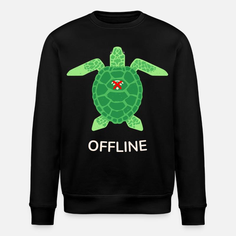 Offline Mode Turtle - Stanley/Stella ROLLER Unisex Organic Sweatshirt - black
