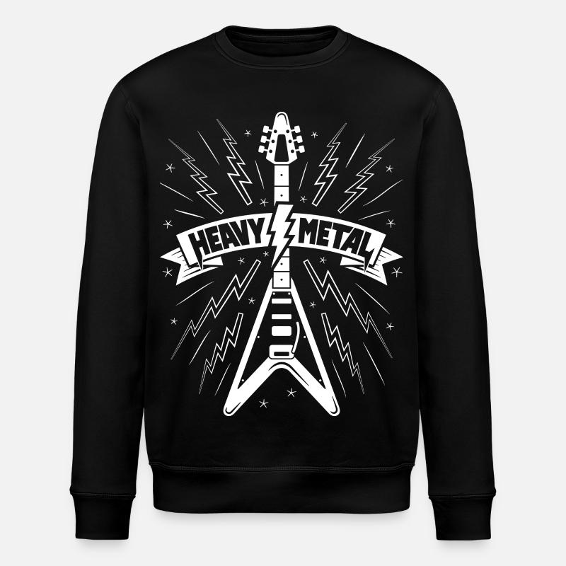 Guitare avec bannière Heavy Metal - Sweat bio ROLLER Stanley/Stella Unisexe - noir