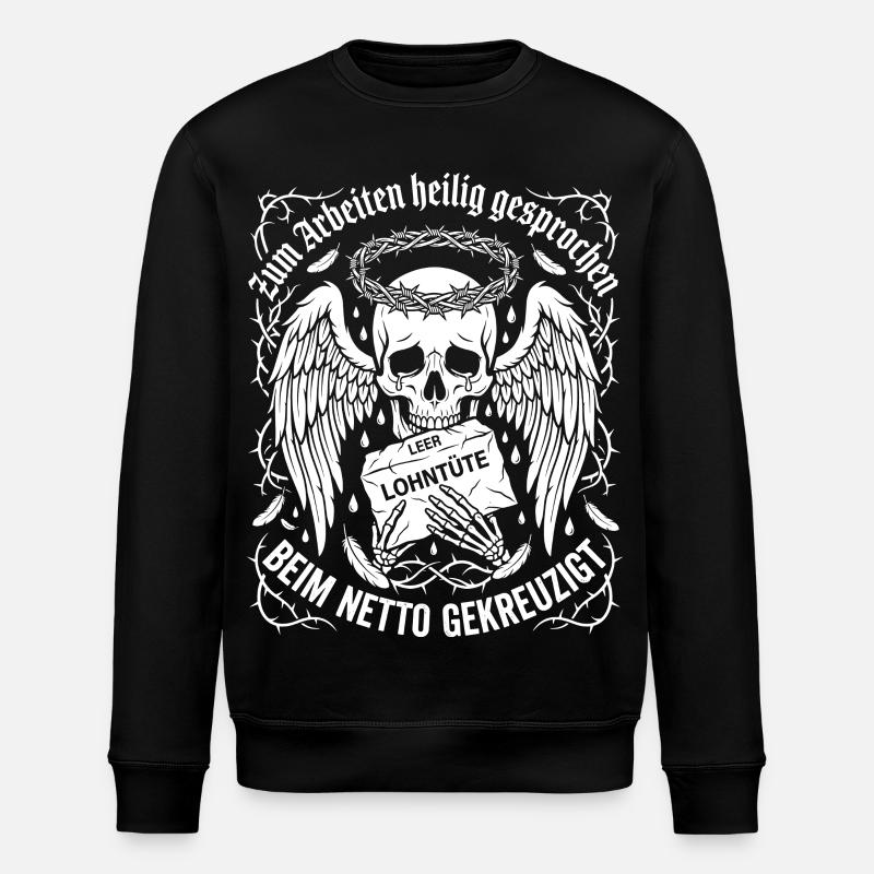 Zum Arbeiten Heilig Gesprochen - Stanley/Stella Unisex Bio-Sweatshirt ROLLER - Schwarz