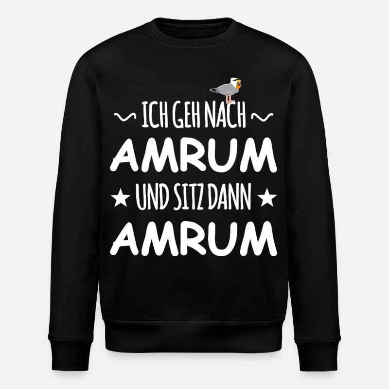 Amrum with schnapps seagull - Stanley/Stella ROLLER Unisex Organic Sweatshirt - black