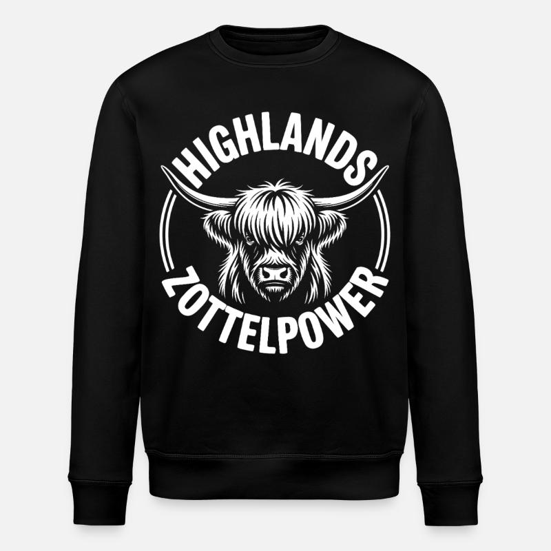 Highland Kuh Logo - Stanley/Stella Unisex Bio-Sweatshirt ROLLER - Schwarz