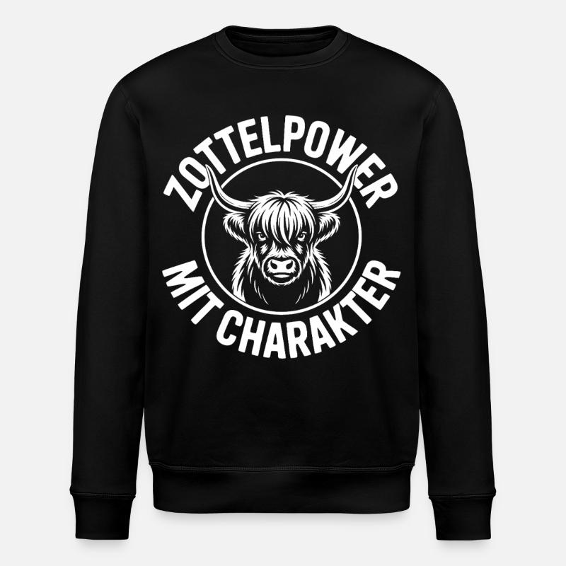 Highlandrinder Highlands - Stanley/Stella Unisex Bio-Sweatshirt ROLLER - Schwarz