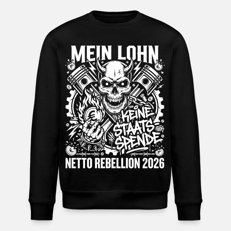 Mein Lohn Keine Staats-Spende - Stanley/Stella Unisex Bio-Sweatshirt ROLLER - Schwarz