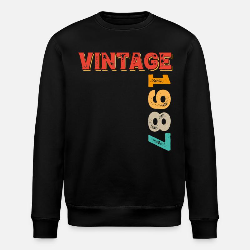Millésime 1987 - Sweat bio ROLLER Stanley/Stella Unisexe - noir