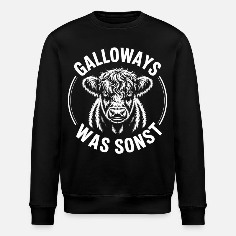 Galloway Beef Head - Stanley/Stella ROLLER Unisex Organic Sweatshirt - black