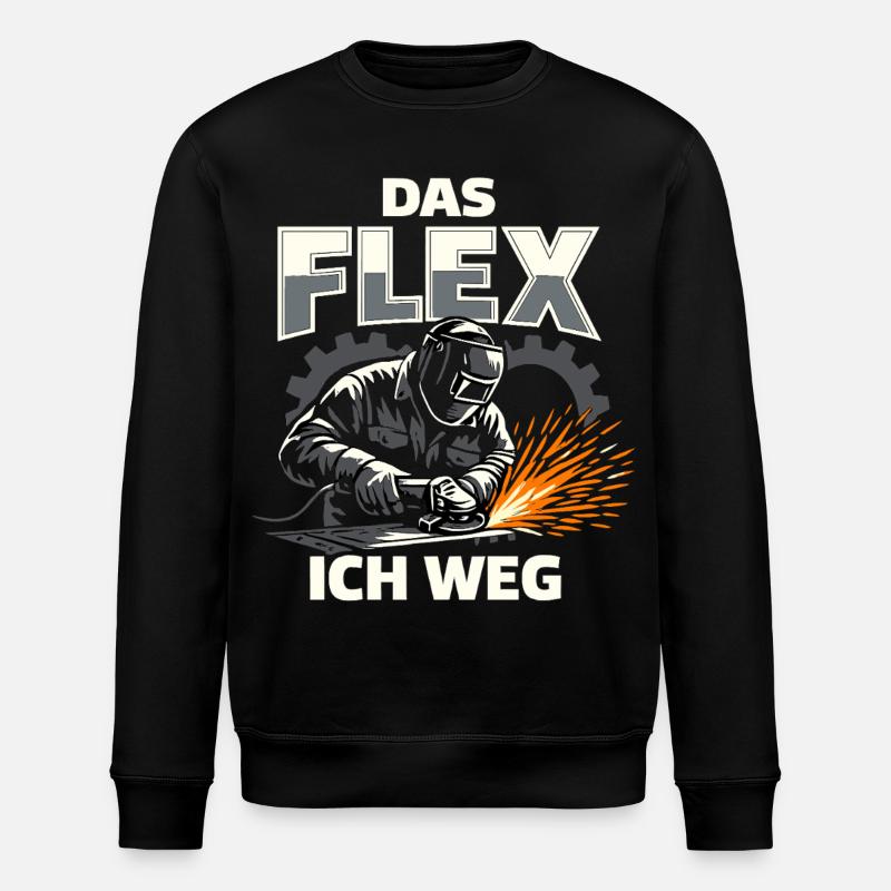 Welder Flex Grinder Funny Gift - Stanley/Stella ROLLER Unisex Organic Sweatshirt - black