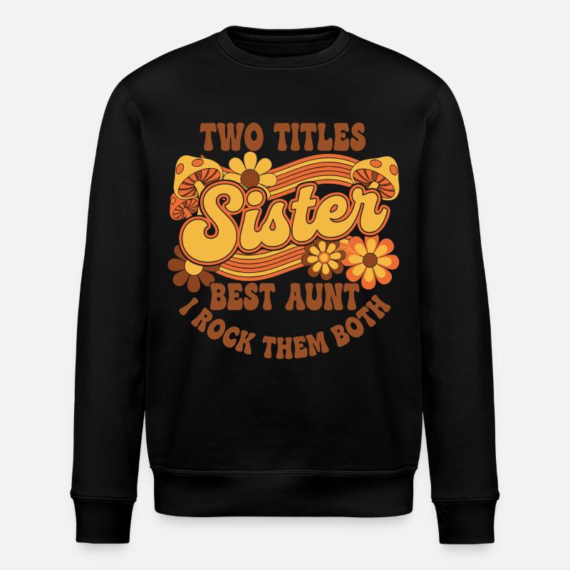 Schwester Tante Retro - Stanley/Stella Unisex Bio-Sweatshirt ROLLER - Schwarz