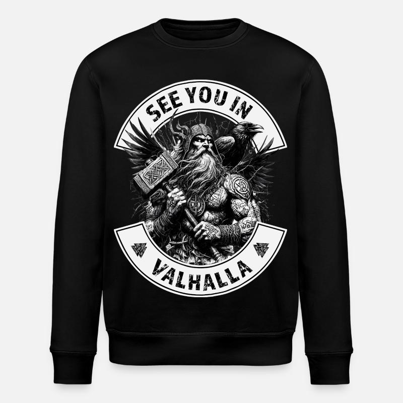 See you in Valhalla - Stanley/Stella ROLLER Unisex Organic Sweatshirt - black