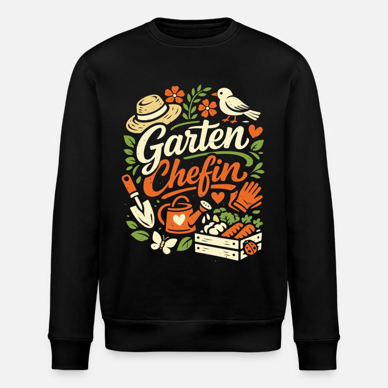 Garten Chefin Gärtnerin Geschenk - Stanley/Stella Unisex Bio-Sweatshirt ROLLER - Schwarz