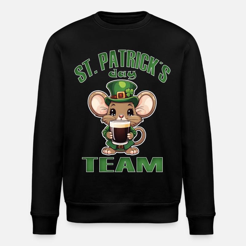 St. Patrick's Mouse Bier, Irische Partei - Stanley/Stella Unisex Bio-Sweatshirt ROLLER - Schwarz