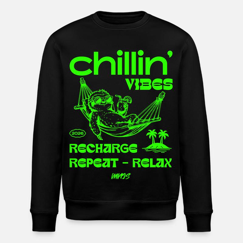 Chillin' Vibes: Recharge & Relax - Stanley/Stella Unisex Bio-Sweatshirt ROLLER - Schwarz