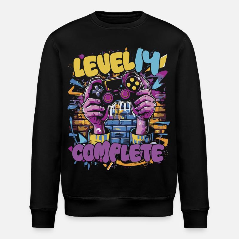 Level 14 Complete Gaming Graffiti - Stanley/Stella Unisex Bio-Sweatshirt ROLLER - Schwarz