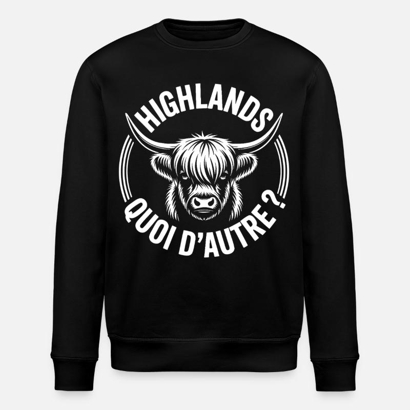 Highlands Quoi D'Autre Vache - Sweat bio ROLLER Stanley/Stella Unisexe - noir