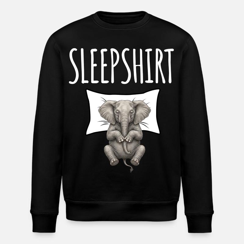 Elephant Sleep Shirt - Stanley/Stella ROLLER Unisex Organic Sweatshirt - black