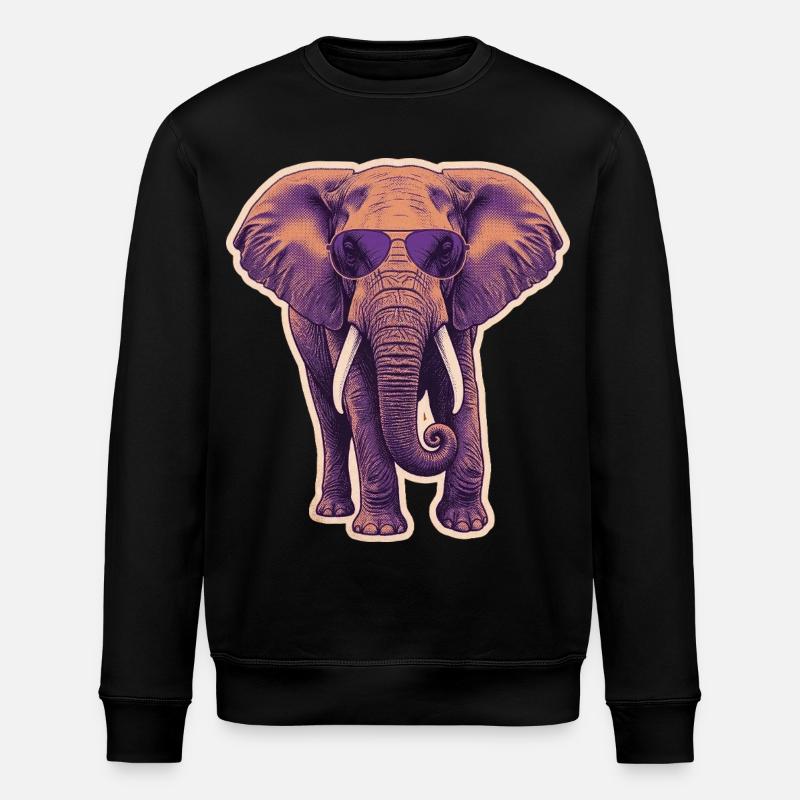 Sommer Elefant Sonnenbrille - Stanley/Stella Unisex Bio-Sweatshirt ROLLER - Schwarz