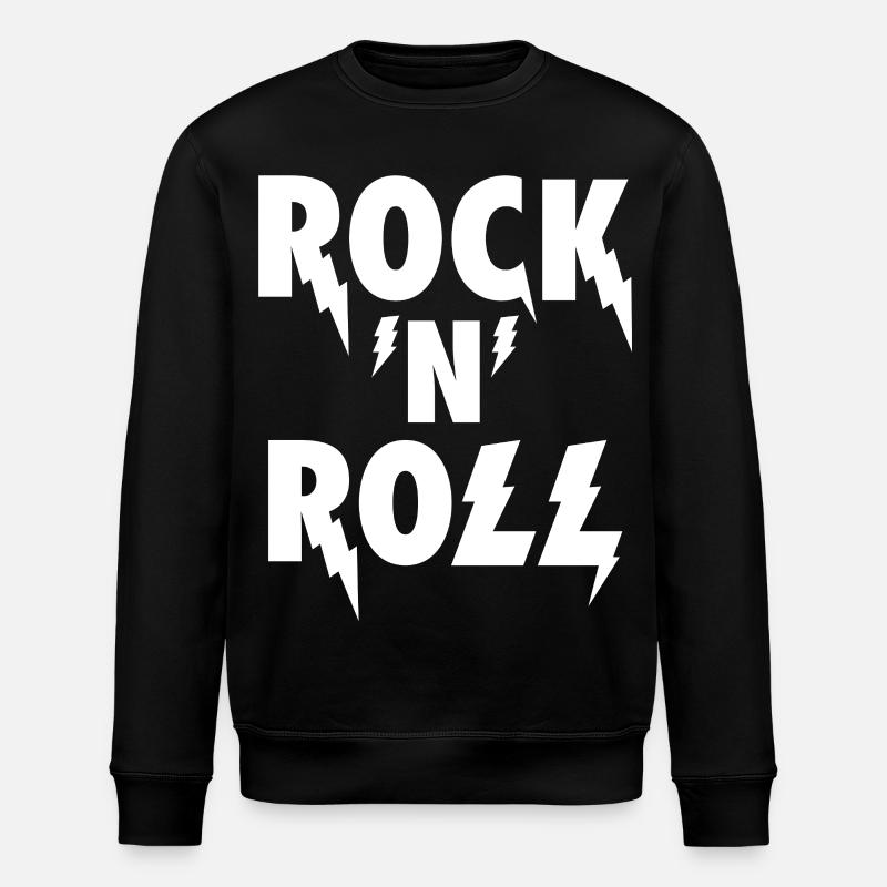 Rock'N'Roll Lightning Emblem - Stanley/Stella ROLLER Unisex Organic Sweatshirt - black