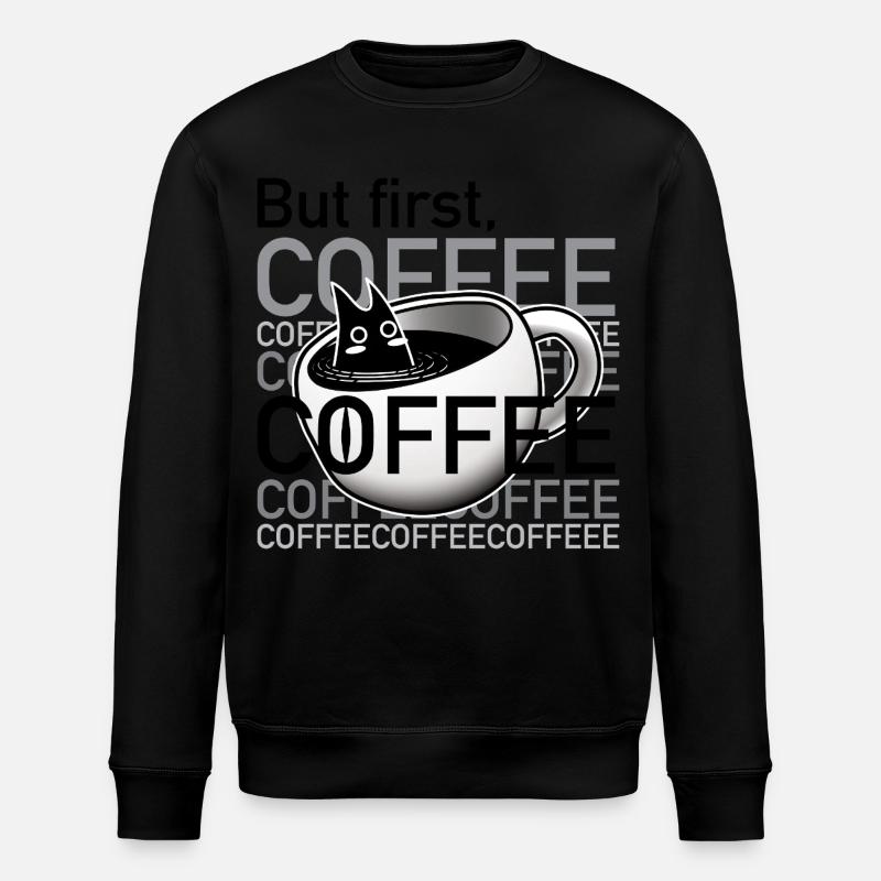 Coffee_Cat_in_Mug - Sweat bio ROLLER Stanley/Stella Unisexe - noir