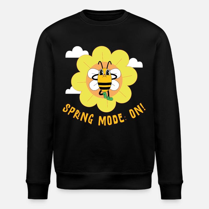 Spring Mode On – Fröhliches Frühlingsmotiv - Stanley/Stella Unisex Bio-Sweatshirt ROLLER - Schwarz