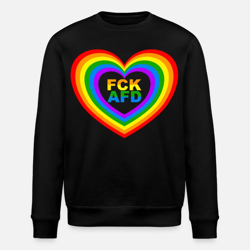 FCK AFD Herz - Stanley/Stella Unisex Bio-Sweatshirt ROLLER - Schwarz