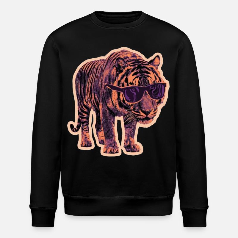 Tiger Sonnenbrille Risographie - Stanley/Stella Unisex Bio-Sweatshirt ROLLER - Schwarz