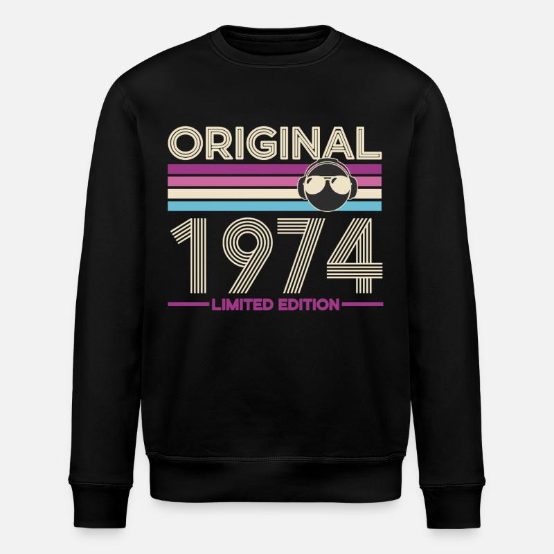 1974 Retro First Edition - Stanley/Stella ROLLER Unisex Organic Sweatshirt - black