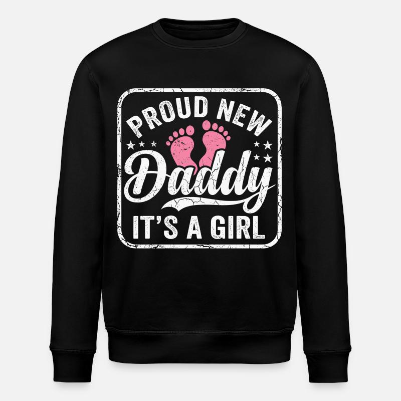 Werdender Papa & Vater, Geburt Tochter Mädchen - Stanley/Stella Unisex Bio-Sweatshirt ROLLER - Schwarz
