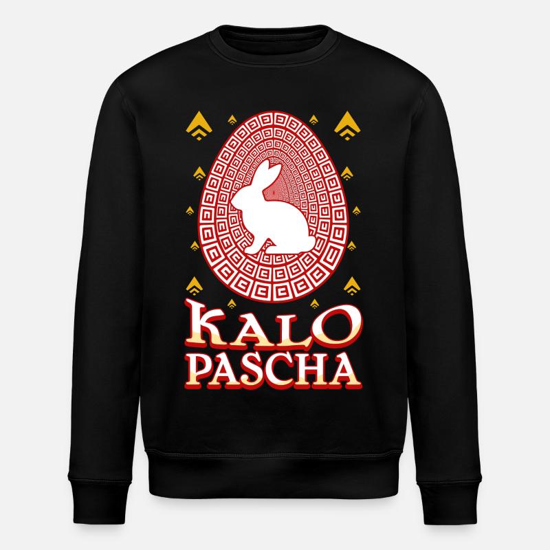 Kalo Pascha Happy Easter Greek Easter - Stanley/Stella ROLLER Unisex Organic Sweatshirt - black