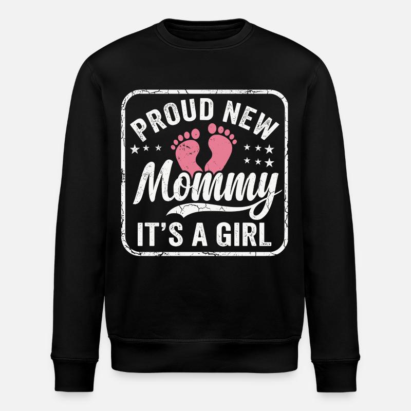 Werdende Mama & Mutter, Geburt Tochter Mädchen - Stanley/Stella Unisex Bio-Sweatshirt ROLLER - Schwarz