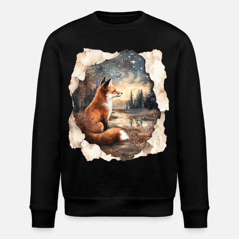 Fox Stars - Stanley/Stella ROLLER Unisex Organic Sweatshirt - black
