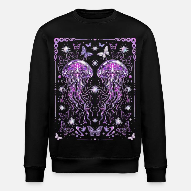 Y2K Quallen ästhetische Ozeangrafik - Stanley/Stella Unisex Bio-Sweatshirt ROLLER - Schwarz