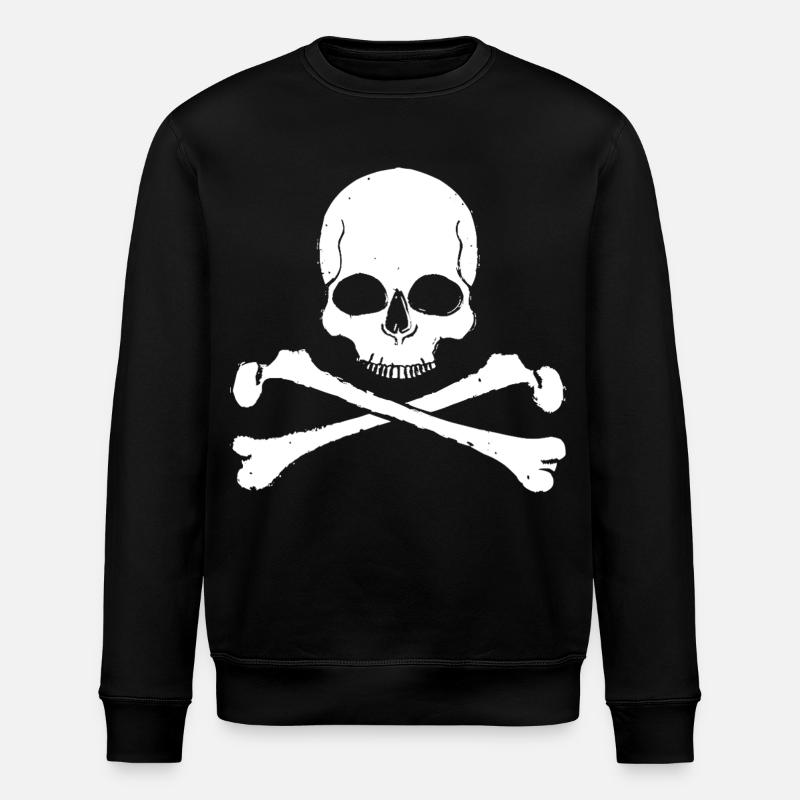 Crâne à motif croisé de crâne - Sweat bio ROLLER Stanley/Stella Unisexe - noir
