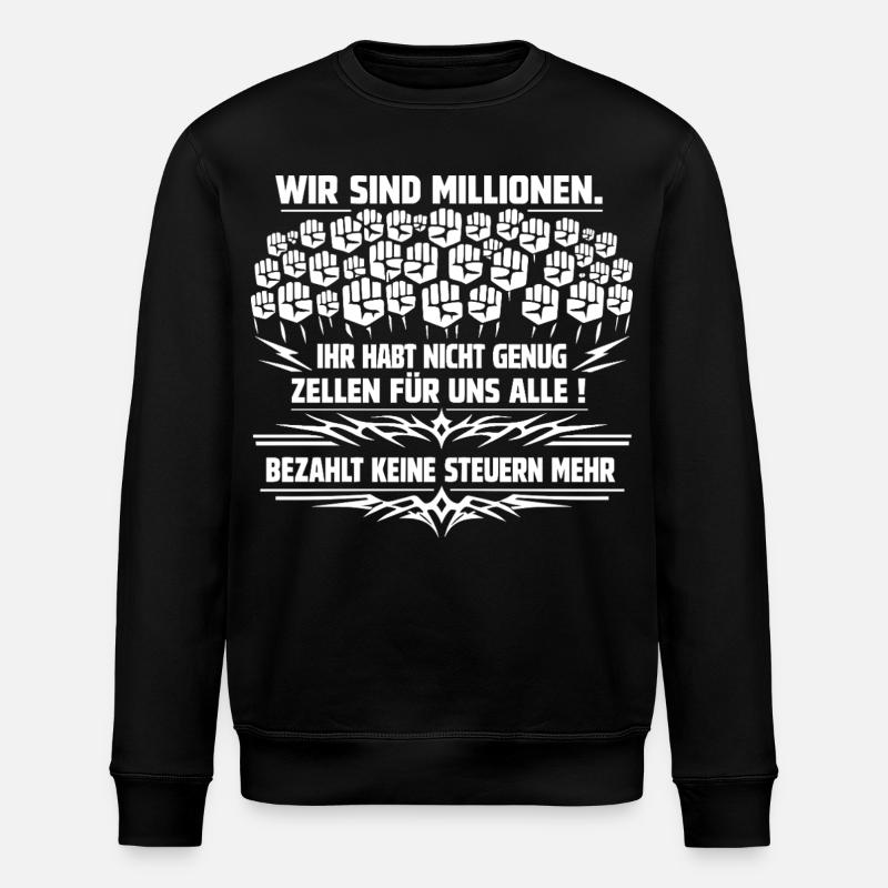 Wir Sind Millionen - Stanley/Stella Unisex Bio-Sweatshirt ROLLER - Schwarz