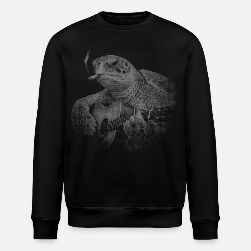 Turtle Night Guitar - Stanley/Stella Unisex Bio-Sweatshirt ROLLER - Schwarz