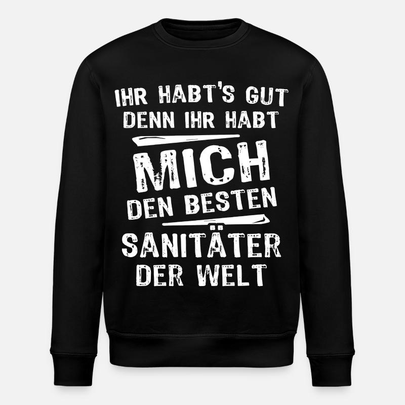 Sanitäter - Stanley/Stella Unisex Bio-Sweatshirt ROLLER - Schwarz