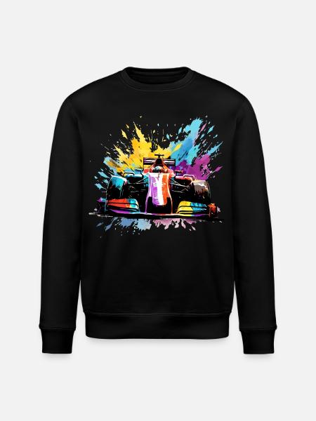 Raceauto Snelheid Kleurrijke Splash Art Racer - Stanley/Stella Uniseks bio-sweatshirt ROLLER - zwart
