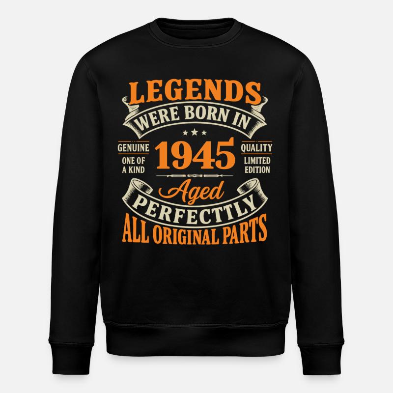 Legenden wurden 1945 perfekt gealtert - Stanley/Stella Unisex Bio-Sweatshirt ROLLER - Schwarz
